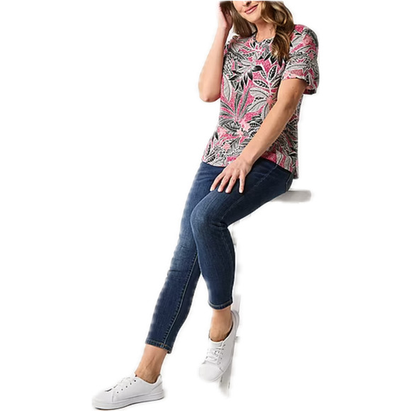 Liz Claiborne Tropical Hawaiian Blouse 3X Vacation Slimming Lightweight - Picture 3 of 9